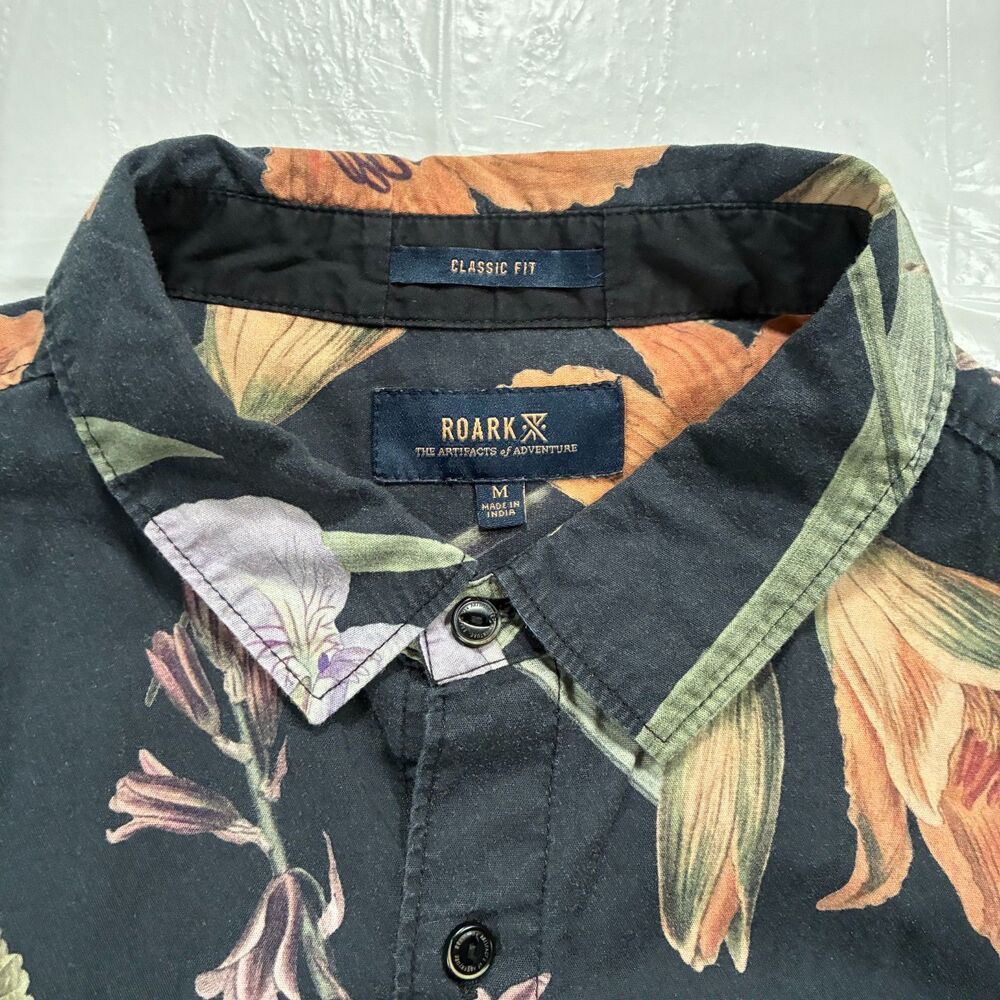 Roark Journey Classic Fit Hawaiian Shirt Mens M Floral Short Sleeve Button Up - Picture 3 of 9